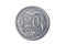 Twenty groszy. Polish zloty. The Currency Of Poland. Macro photo of a coin. Poland depicts a Twenty-Polish groszy coin.