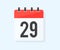 The twenty ninth day of the month with date 29, day twenty-ninth logo design. Calendar icon flat day 29. Reminder symbol.