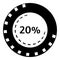 Twenty percent download icon, simple style