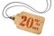 Twenty percent off discount - paper price tag