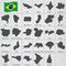 Twenty seven Maps states of Brazil  - alphabetical order with name. Every single map of state are listed and isolated with wording