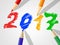 Twenty Seventeen Indicates New Year And Annual