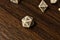 Twenty sided cream colored dice set