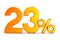 Twenty three percent on white background. Isolated 3D illustration