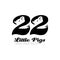 Twenty two Little Pigs - Logo. Logotype with number 22, pig faces and perky tails