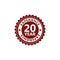 Twenty Year experience label seal, 20 year experience