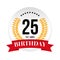 Twentyfifth birthday badge label