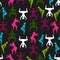 Twerk and booty dance seamless pattern with