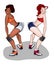 Twerk dance. two women. Vector illustration.