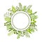 Twigs branches botanical organic circle frame banner