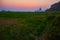 The twilight on Amarapura farmlands, Myanmar