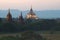 Twilight in ancient Bagan. A view of the top of the temple Gawdaw Palin. Myanmar