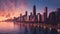 Twilight charm of chicago skyline