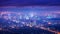 Twilight Dreamscape: A Whimsical Aerial Vista of the Megapolis