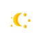 Twilight Flat Icon. Bedtime Vector Element Can Be Used For Twilight, Moon, Star Design Concept.