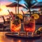Twilight Libations: Sipping Paradise with Dual Cocktails