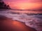 Twilight ocean hues in tropical pink and orange