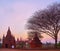 The twilight over Bagan, Myanmar