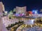 Twilight Over Treasure Island and The Palazzo The Las Vegas Strip comes alive in the evening, with bright lights setting the stage