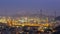 Twilight, refinery petrochemical lightsAerial view refinery petrochemical lights with mountain background