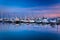 Twilight reflections at a marina in Canton, Baltimore, Maryland.