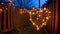 Twilight Romance: Heart-Shaped Lantern on Garden Trellis