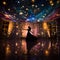 Twilight's Tapestry - Night sky seamlessly blending into a grand ballroom dance floor