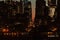 Twilight scene detail of buildings at Midtown Manhattan in NYC