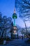 Twilight Seoul Tower in winter at Namsan mountain, Seoul, South Korea.