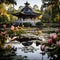 Twilight Serenity: Enchanting White Pagoda Amidst Lotus Pond
