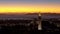 Twilight skies over Sather Tower of UC Berkeley