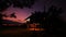 Twilight sky with silhouette house at the rural