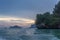 Twilight sky and sunset in Krabi with rocky islands