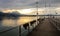 Twilight Sunset view on the Lake Zurich, Rapperswil, Switzerland, Europe