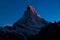 Twilight time of Matterhorn mountain Switzerland Alps