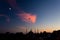 Twilight urban View of historical District of Istanbul City with Sea Gulls