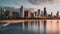 Twilight view of chicago city