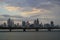 A twilight view of Cinta Costera and modern Panama City skyline, Panama