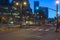 Twilight view corner of the Embarcadero St. and Folsom St. in San Francisco