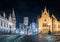 Twilight view of Ghent, Flanders, Belgium