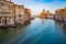 The twilight view of grand canal in Venice, Italy