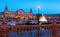 Twilight view of Plaza de Espana