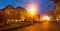 Twilight view of Victoriei Square with National Opera