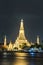 Twilight wat arun of landmark bangkok