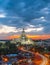 Twilight, Wat Sothon Wararam Worawihan, Chachoengsao province, landmark of Thailand.