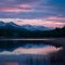 Twilights beauty captured in serene sky lake juxtaposition