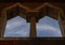 Twin Arched Windows, the Sky, the Clouds