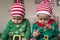 Twin babies elf helper of Santa