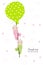 Twin baby hold balloon baby shower greeting card