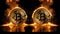 Twin Bitcoin Symbols Ablaze